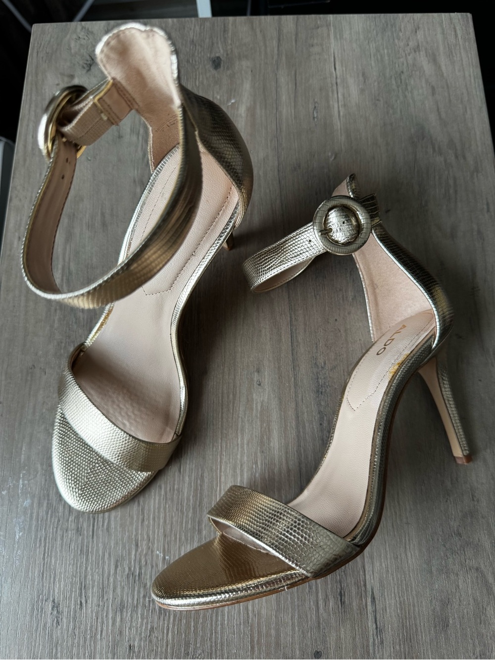 ALDO Women's Gold Strappy Heeled Sandals